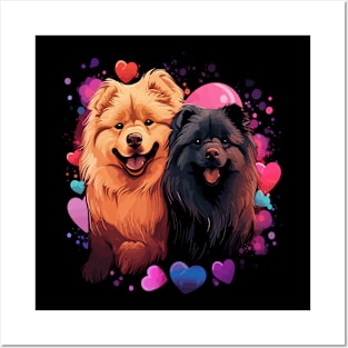 Chow Chow Couple Valentine Posters and Art